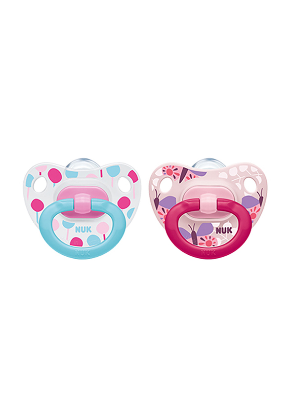 Nuk Happy Days Silicone Soother 18-36 Months, 2 Piece, Pink