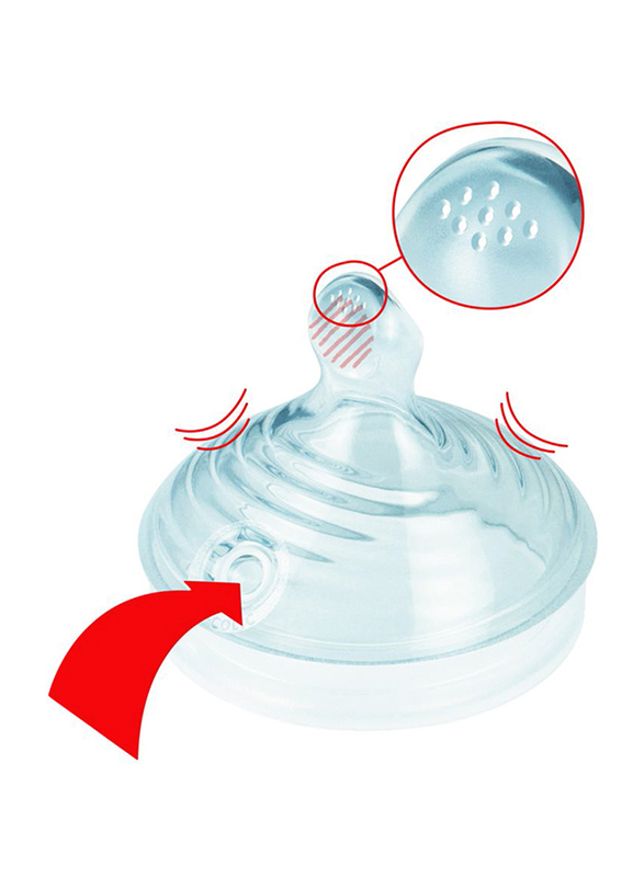 Nuk Nature Sense Silicone Teat, 6-18 Months, Medium 6 Holes, 2 Piece, Clear