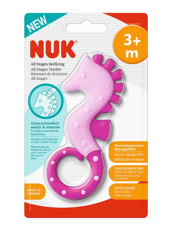 Nuk All Stages Seahorse Teether, Pink