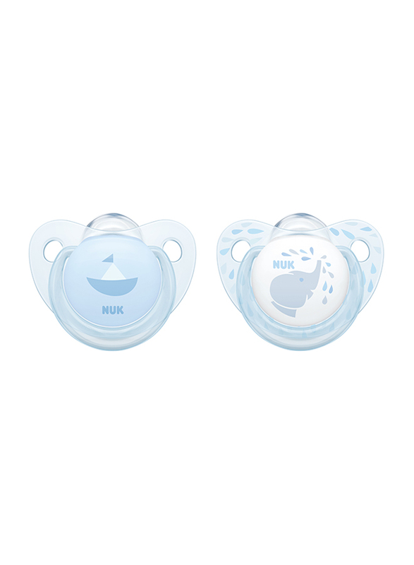 Nuk Trendline Soother, 6-18 Months 2 Piece, Baby Blue