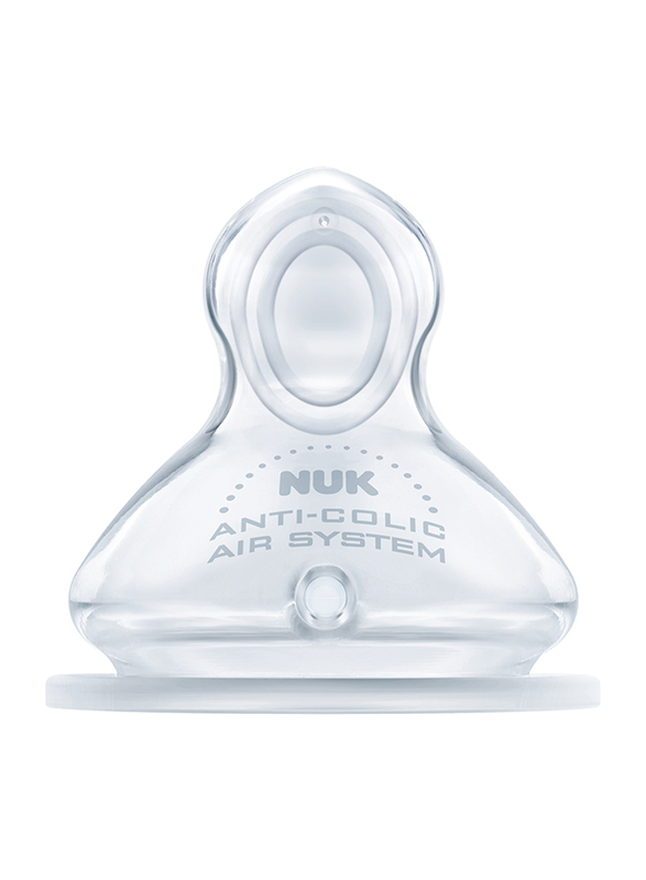 Nuk First Choice Plus Silcone Teat, 0-6 Months, Medium, 2 Piece, Clear