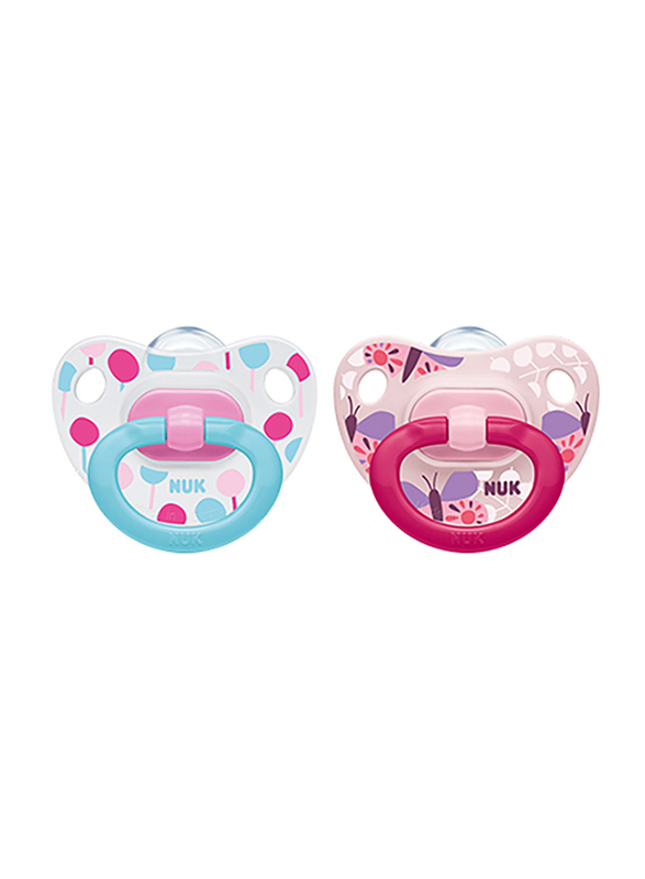 Nuk Happy Days Silicone Soother, 0-6 Months, 2 Piece, Pink