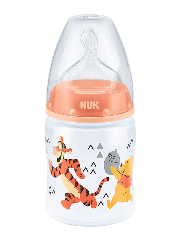 Nuk First Choice Plus Disney Winnie The Pooh Baby Bottle 150ml with Teat, Orange