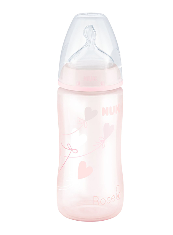 Nuk First Choice Plus Bottle 300Ml with Teat, Baby Rose