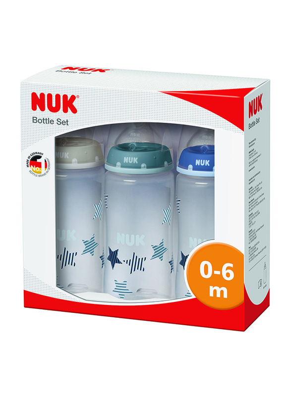 Nuk First Choice Plus Bottle Set for Boy, Blue