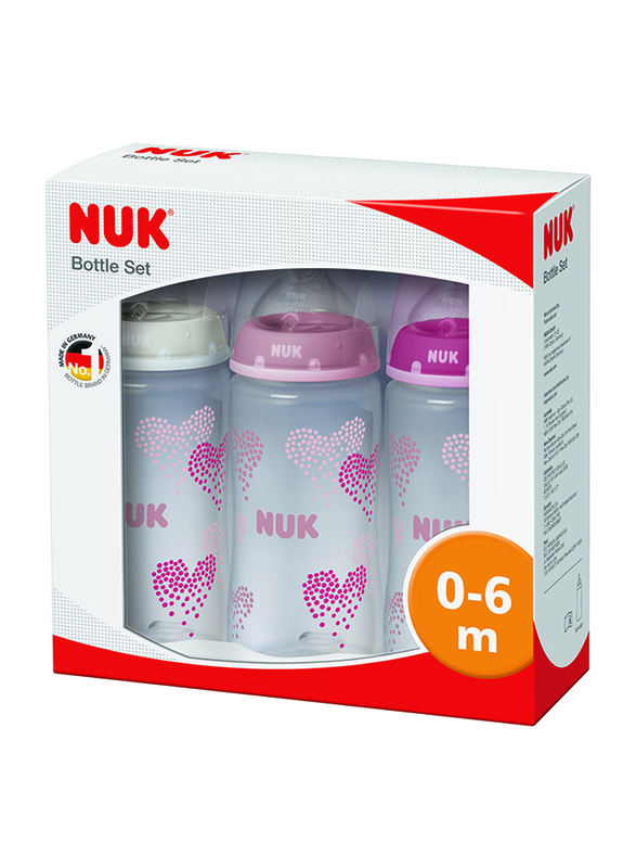 Nuk First Choice Plus Bottle Set for Girl, Pink