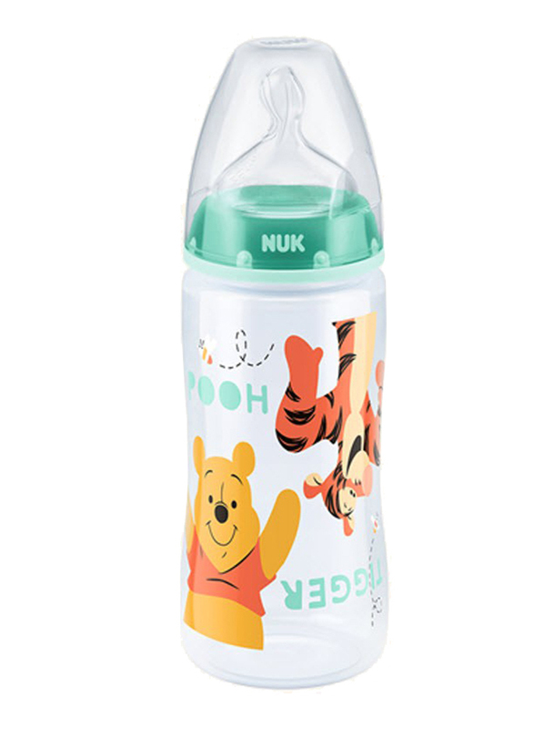 Nuk First Choice Plus Disney Winnie the Pooh Baby Bottle, 0-6 Months 300ml, Green