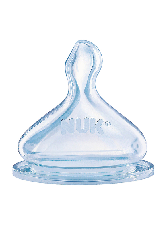 Nuk First Choice Plus Silcone Teat, 6-18 Months, Medium, 2 Piece, Clear