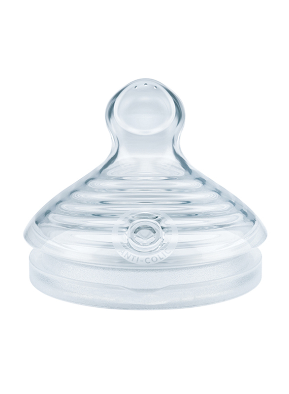 Nuk Nature Sense Silicone Teat, 6-18 Months, Small 3 Holes, 2 Piece, Clear