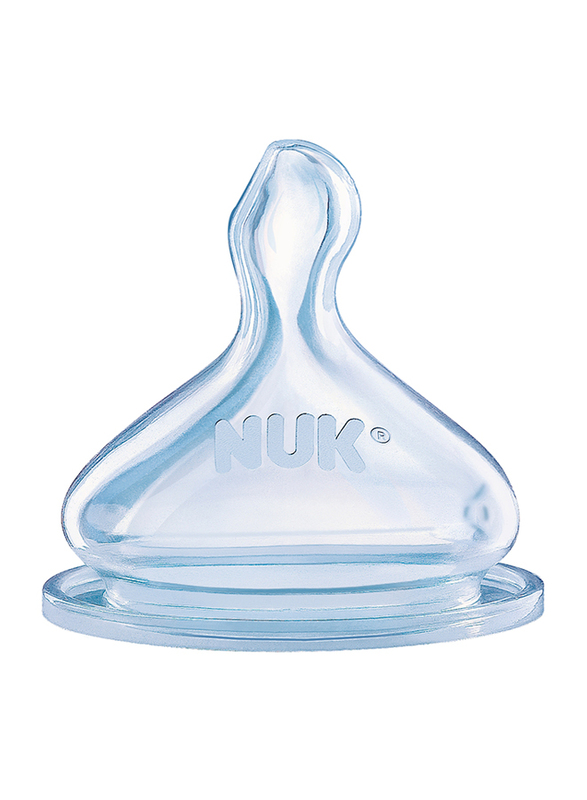 Nuk First Choice Plus Silcone Teat, 0-6 Months, Medium, 2 Piece, Clear