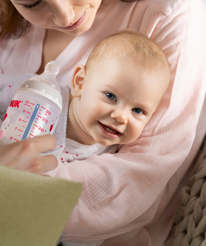 NUK First Choice Plus PP Baby Feeding Bottle, 300ml, 0-6 Months, Multicolour