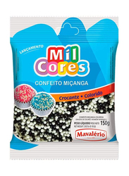 Mavalerio Mil Cores White and Black Non Pareils Sprinkles Bakery and Cupcake Decorating, 150g