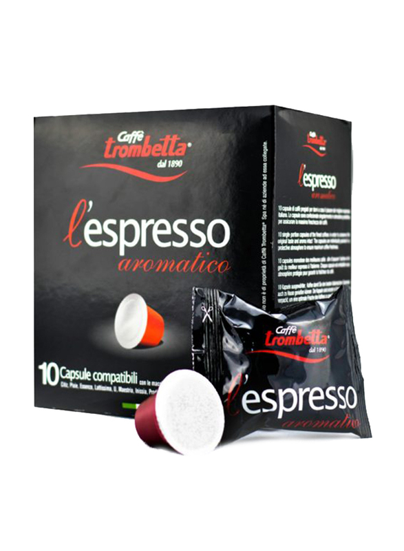 Caffe Trombetta L'Espresso Aromatico Box Coffee, 10 Capsules, 55g