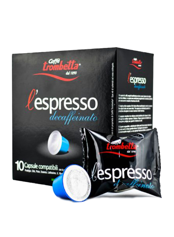 Caffe Trombetta L'Espresso Decaffeinated Coffee, 10 Capsules, 55g