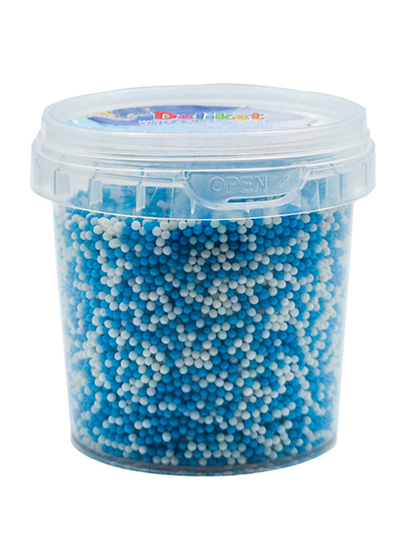 Deliket White & Blue Non-Pareils Sprinkles for Bakery Cake & Ice Cream Decoration, 120g