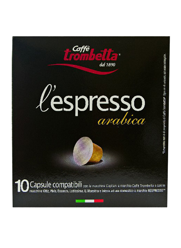 Caffe Trombetta L'Espresso Arabica Coffee, 10 Capsules, 55g