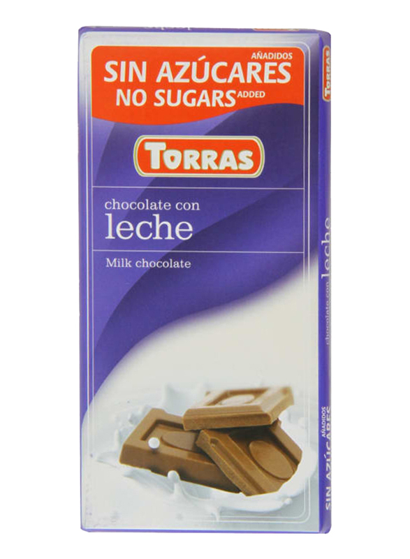Torras Sugar Free Milk Chocolate Tablet Bar, 75g