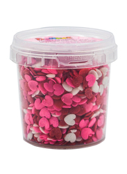 Deliket Pink Red & White Heart Shape Sprinkles for Bakery Cake & Ice Cream Decoration, 80g