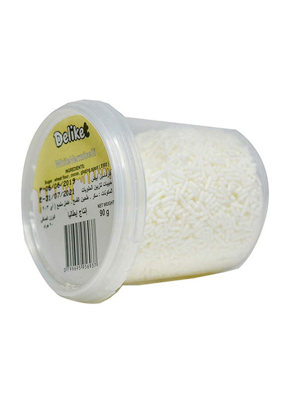 Deliket Premium Quality White Vermicelli Sprinkles, 90g