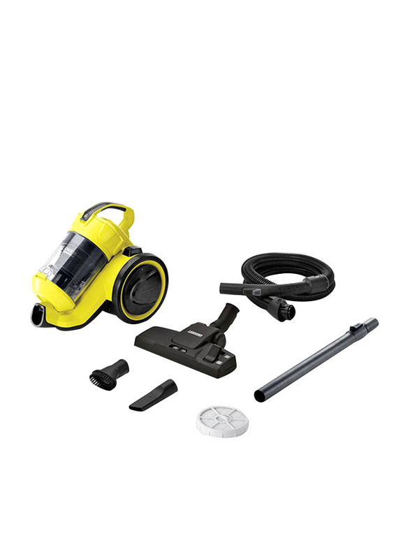 Karcher VC 3 Plus Bagless Cyclonic Canister Vacuum Cleaner, Yellow/White