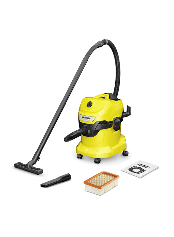 Karcher WD 4 Wet & Dry Vacuum Cleaner, 20L, Yellow/Black