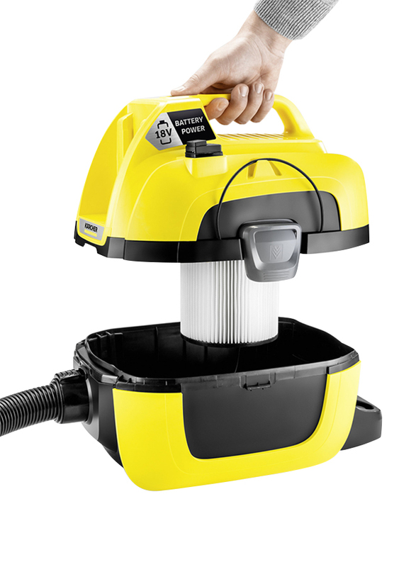 Karcher WD 1 Compact Battery Canister Vacuum Cleaner, Black/Yellow
