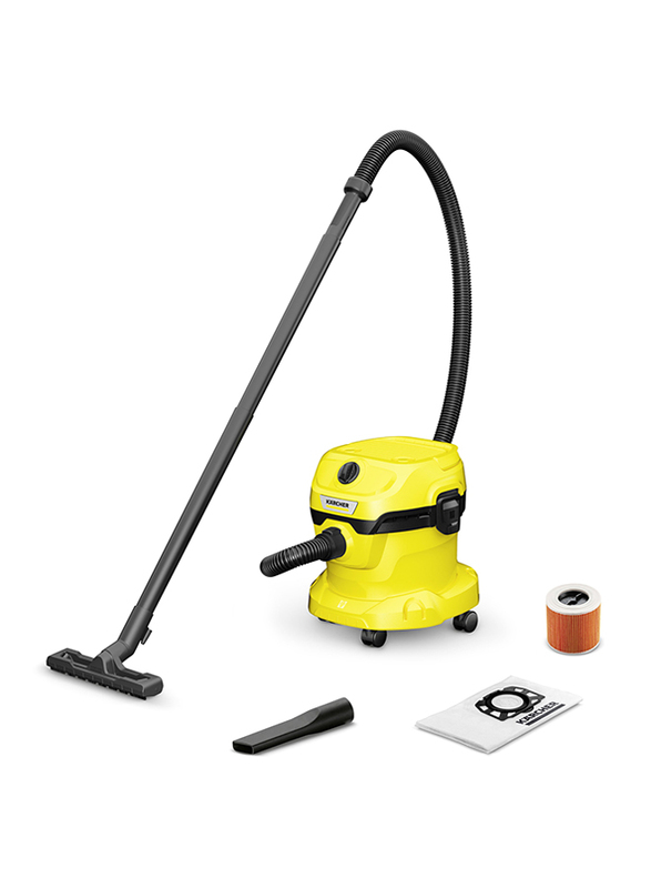 Karcher WD 2 Plus Wet & Dry Vacuum Cleaner, 12L, Yellow/Black