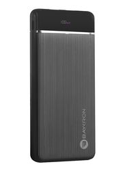 Baykron 10000mah BA-PB-BLK-100-PD Fast Charging Power Bank, with Micro USB, Lightning and Type C Input, with Fast Charging Indicator, Black