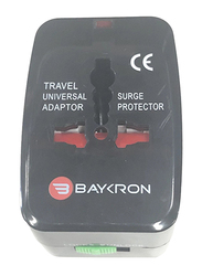 Baykron ITC001 Universal Travel Adapter, with Surge Protector, Black