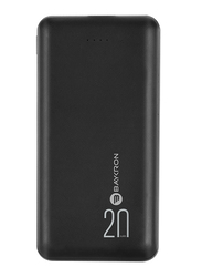Baykron 20000mAh BA-PB-BLK-200 Fast Charging Power Bank, with Dual 2.0A USB Output and Micro-USB Input, Black