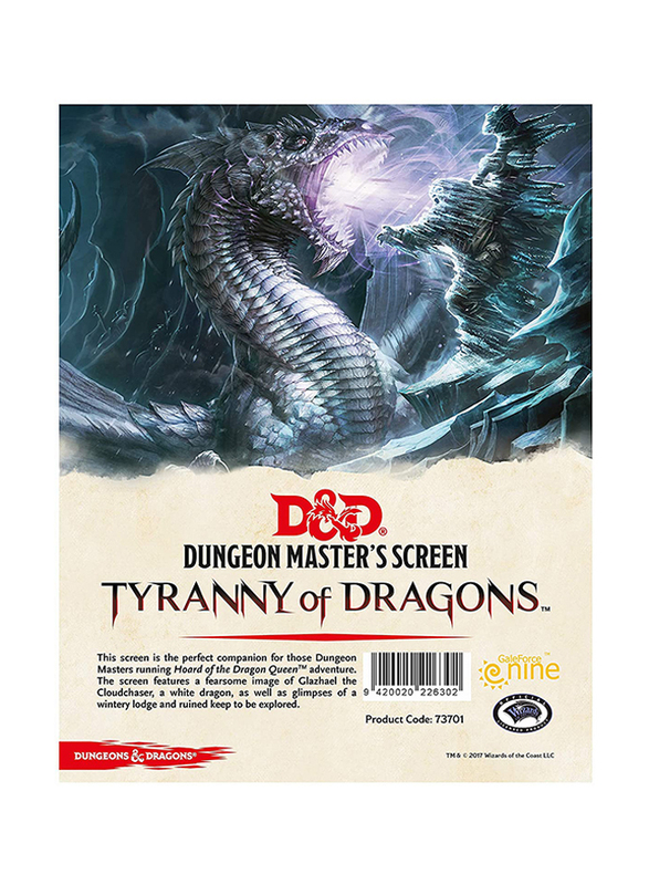 

Gale Force 9 D&D RPG: Tyranny of Dragons DM Screen Board Game, 12+ Years