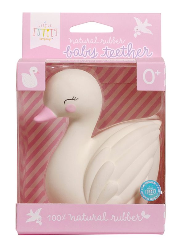 A Little Lovely Company Swan Natural Rubber Teething Toy, White