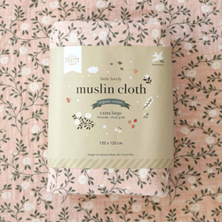 A Little Lovely Company Muslin Cloth, Extra Large, 0-6 Months, Blossom/Dusty Pink