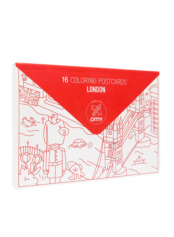 OMY London Coloring Postcards, 16 Pieces, Ages 3+