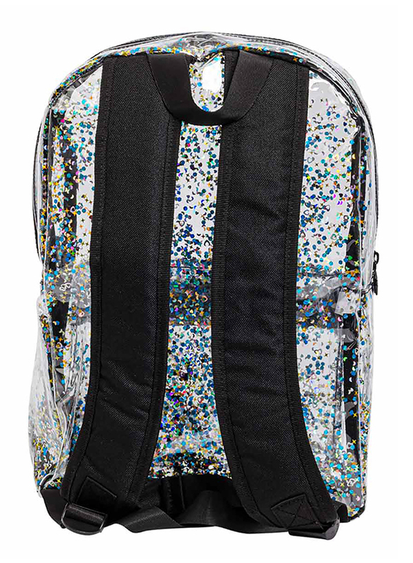 A Little Lovely Company Glitter Backpack Bag for Girls, Black/Transparent