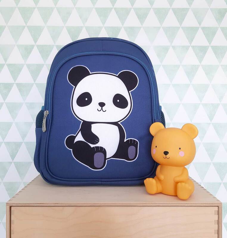 A Little Lovely Company Panda New Backpack Bag for Kids, Blue
