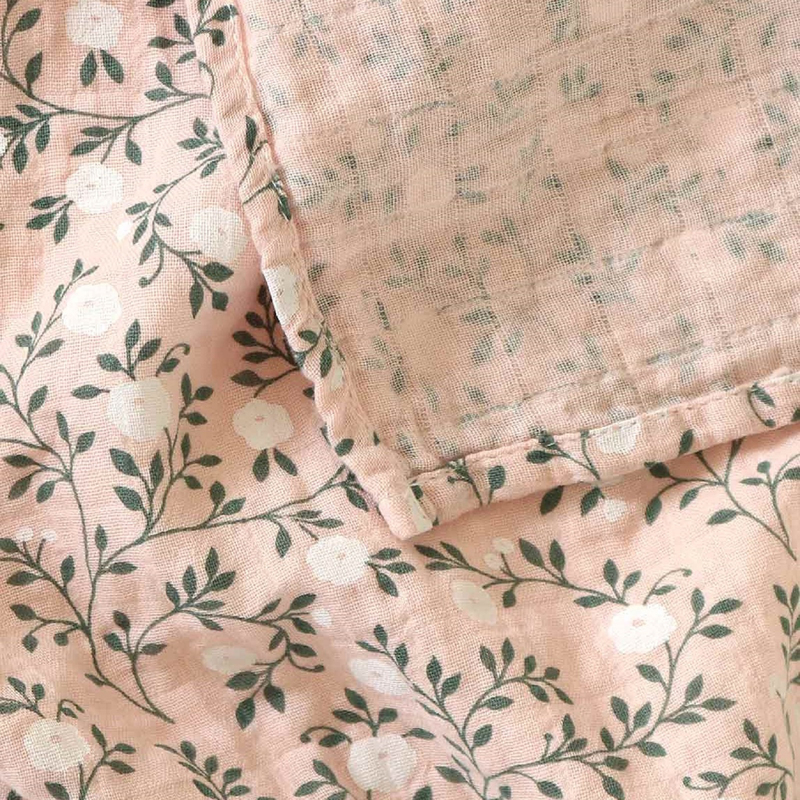 A Little Lovely Company Muslin Cloth, Extra Large, 0-6 Months, Blossom/Dusty Pink