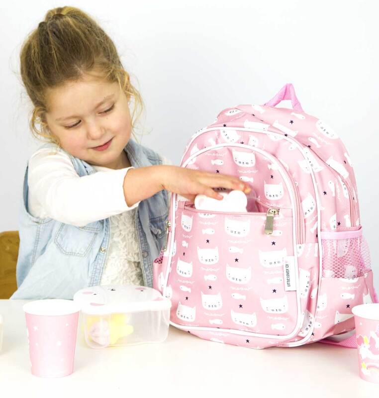A Little Lovely Company Cats Backpack Bag for Girls, Pink