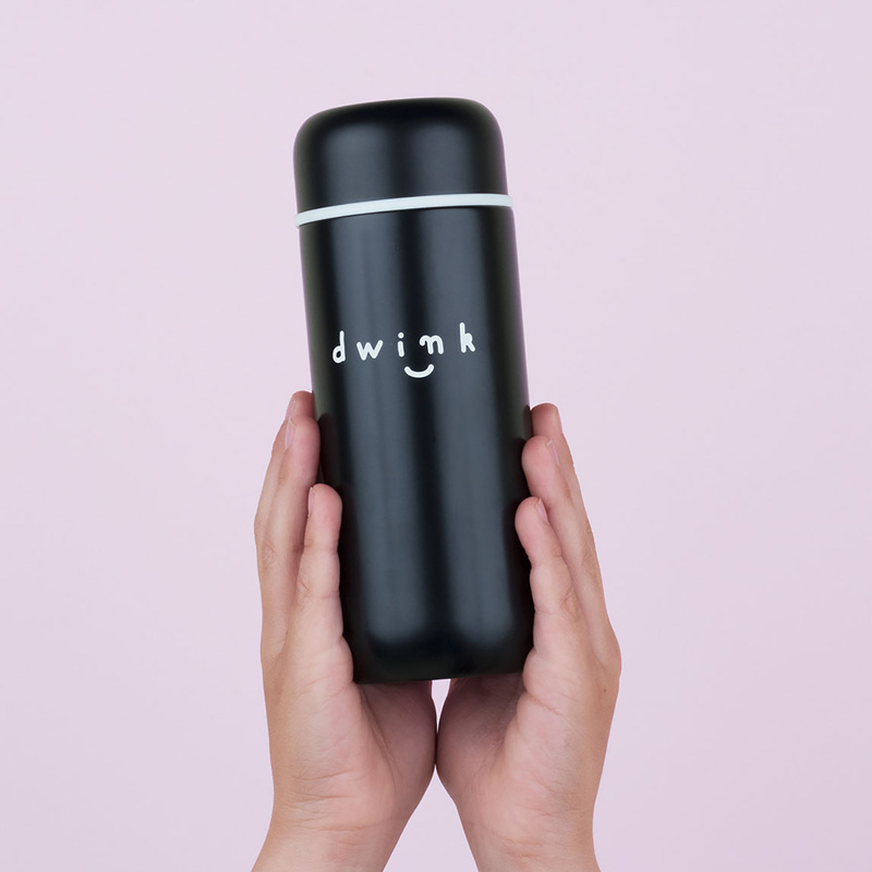 A Little Lovely Company Drink Insulated Stainless Drink Bottle, 200ml, Black