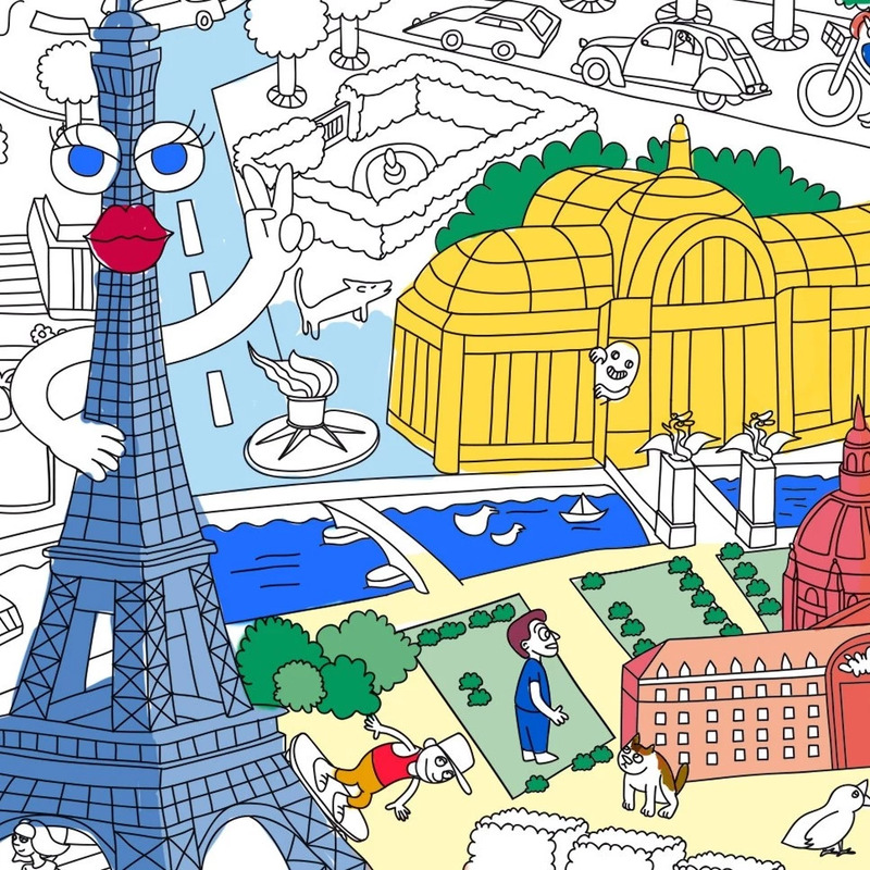 Omy Paris Large Poster, Black/White