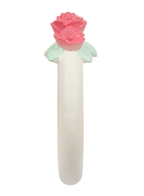 A Little Lovely Company Teething Ring, Rose Bud, White
