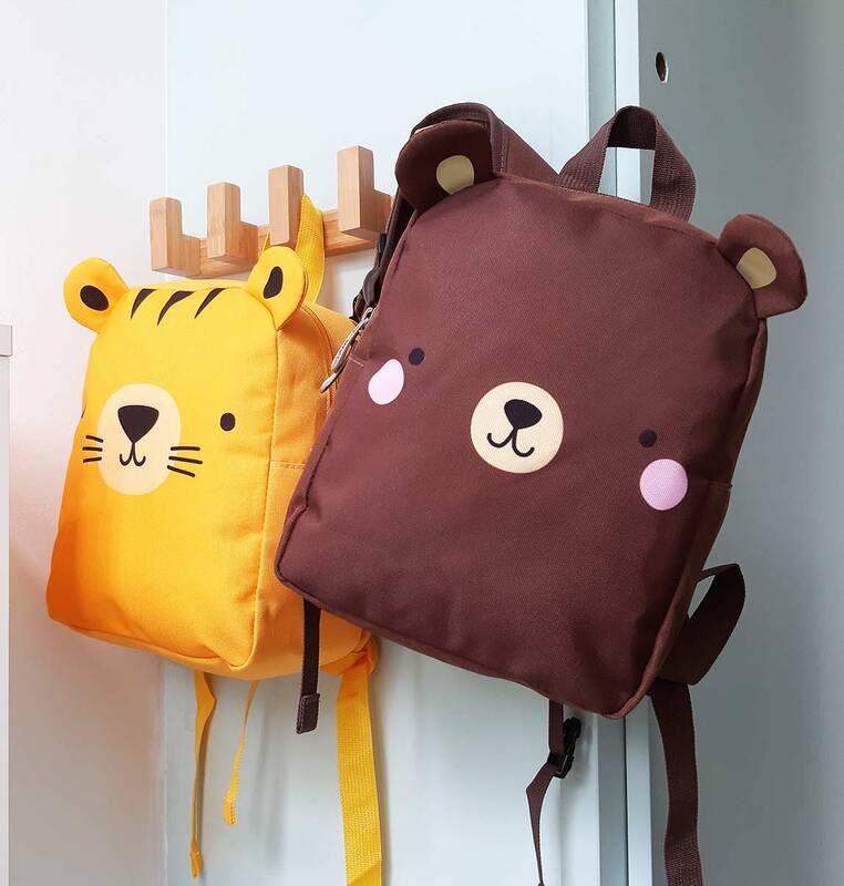 A Little Lovely Company Bear Little Backpack Bag for Kids, Brown