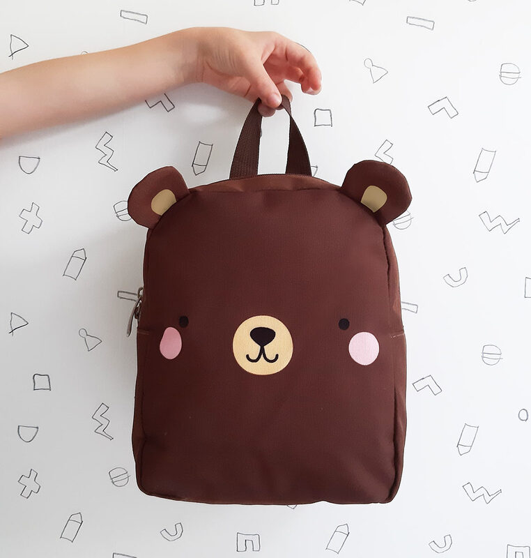 A Little Lovely Company Bear Little Backpack Bag for Kids, Brown