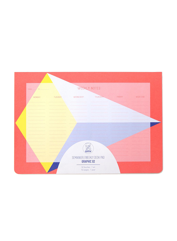 Omy Graphic Weekly Deskpad, Pink