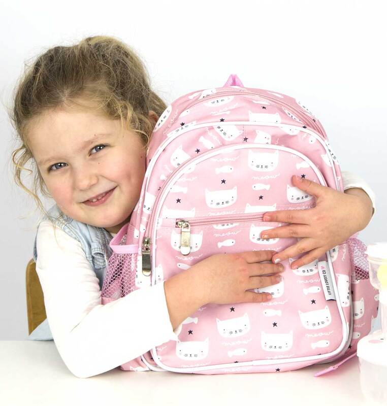 A Little Lovely Company Cats Backpack Bag for Girls, Pink