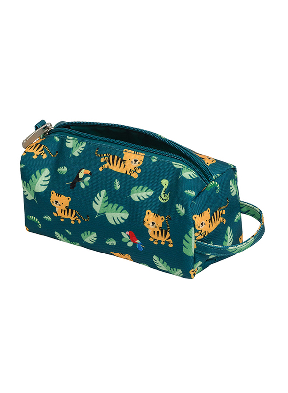 A Little Lovely Company Jungle Tiger Pencil Case for Boys, Green