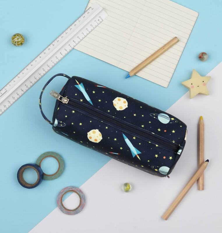 A Little Lovely Company Space Pencil Case for Boys, Blue