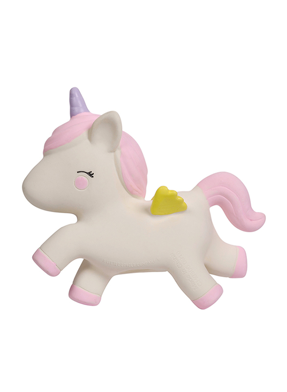 A Little Lovely Company Unicorn Natural Rubber Teething Toy, Pink/White