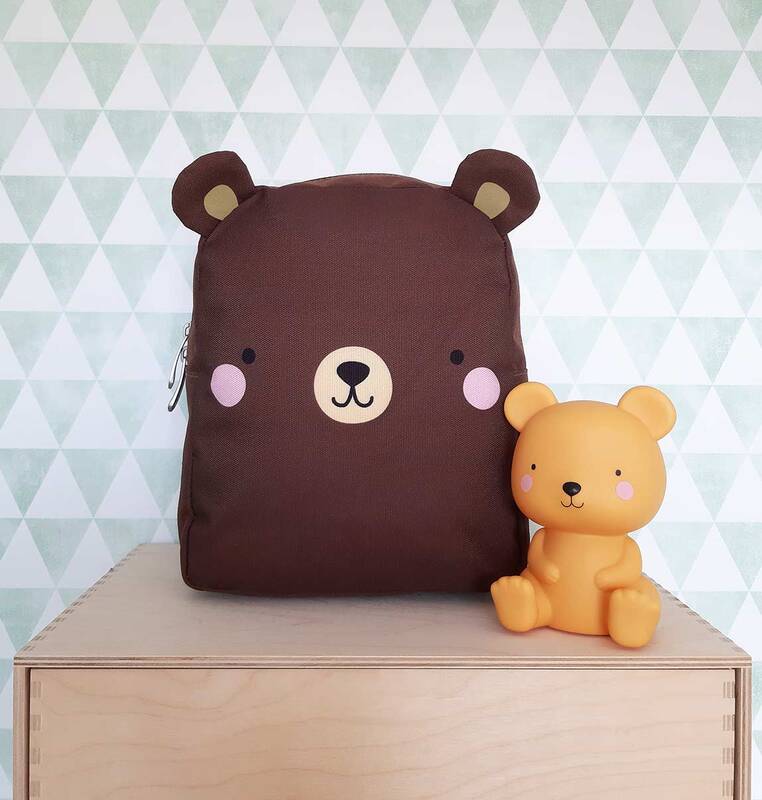 A Little Lovely Company Bear Little Backpack Bag for Kids, Brown