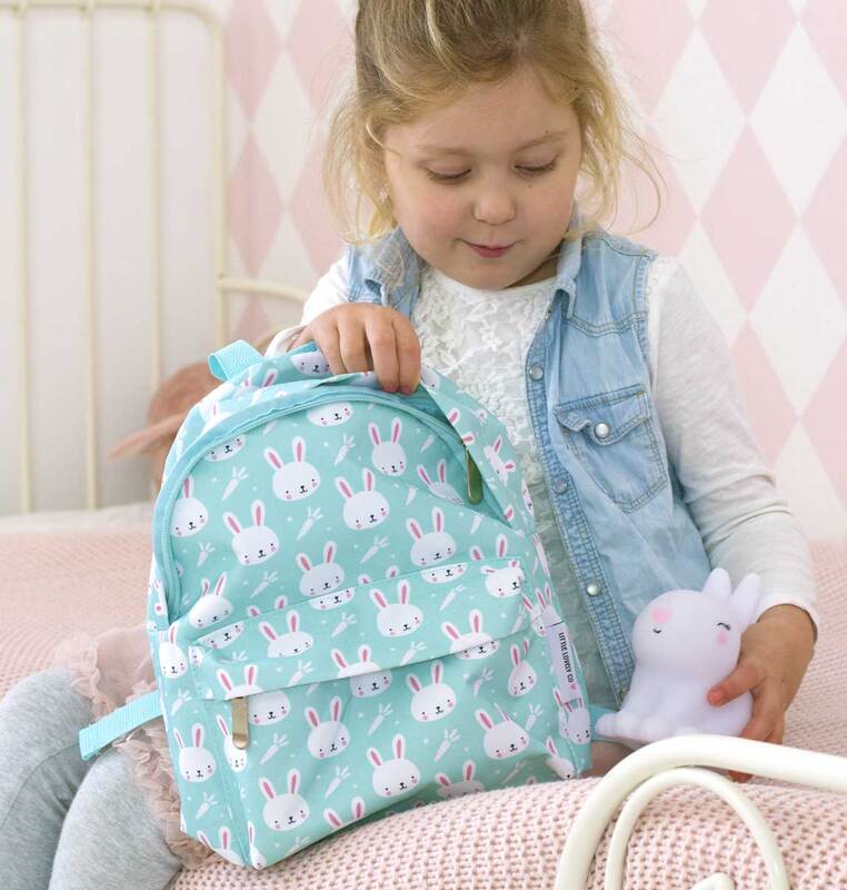 A little Lovely Company Rabbits Mini Backpack Bag for Girls, Green